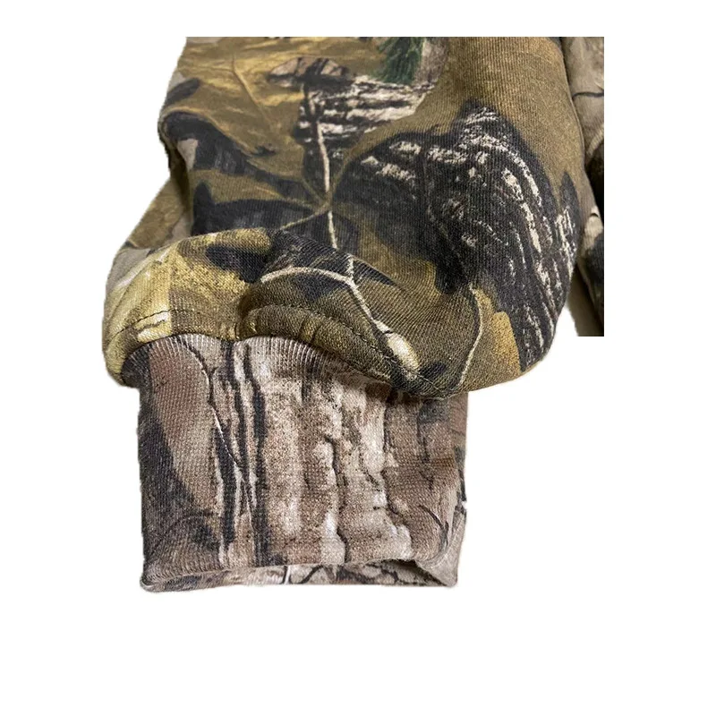 Sudadera táctica camuflaje woodland – Algodón orgánico capa base aire libre - imagen 5