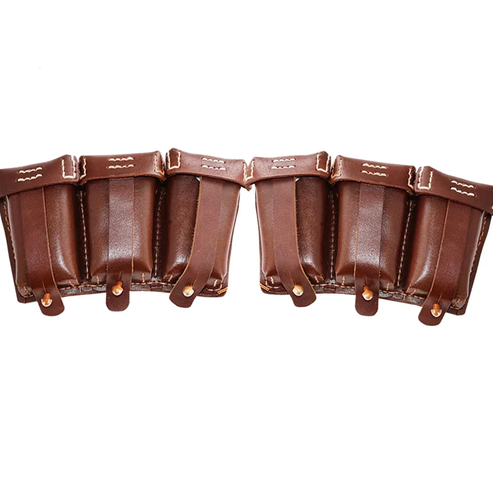 Bolsa de cintura táctica vintage cuero marrón estilo alemán - imagen 4