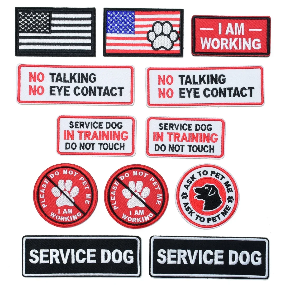 Emblema bordado circular perros de servicio para chaleco táctico - imagen 2