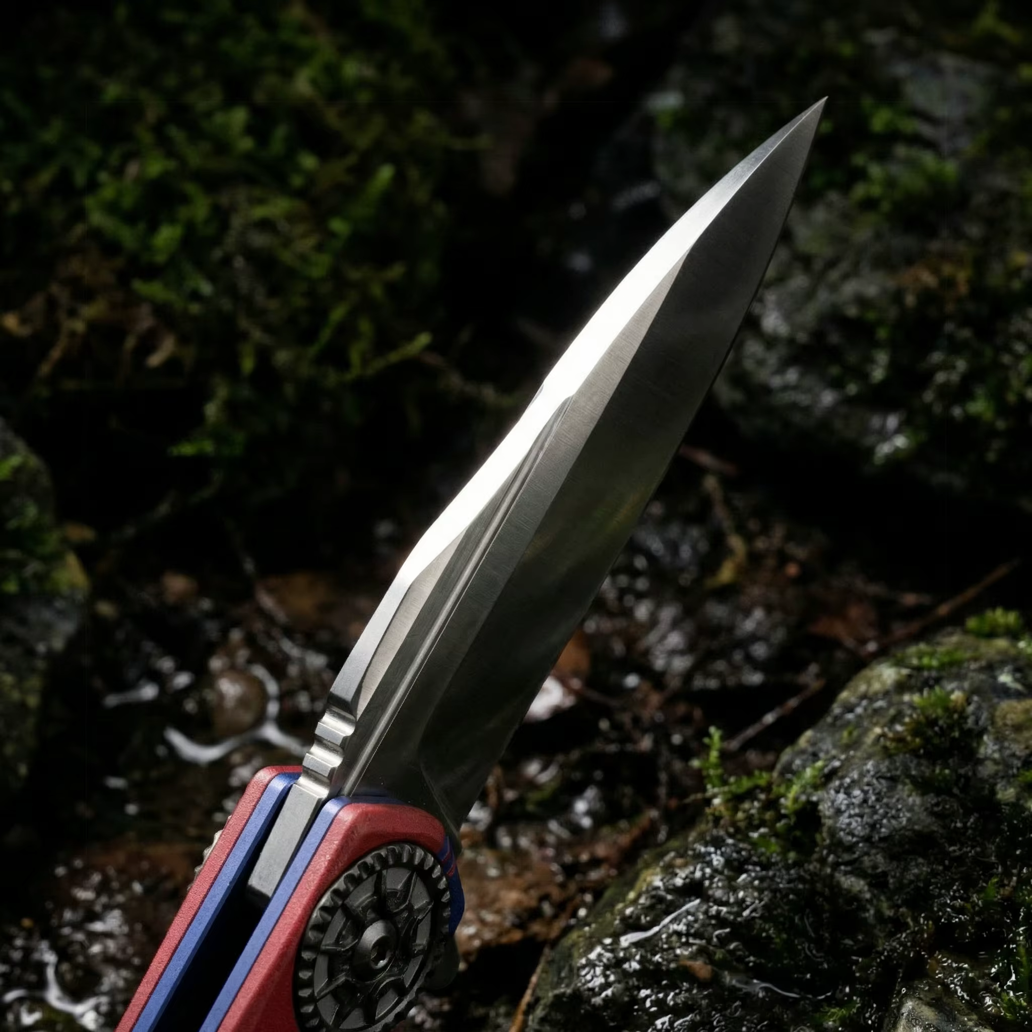 Cuchillo plegable táctico de acero con funda para senderismo - imagen 3