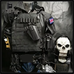 Equipo táctico Airsoft con chaleco, máscara y guantes