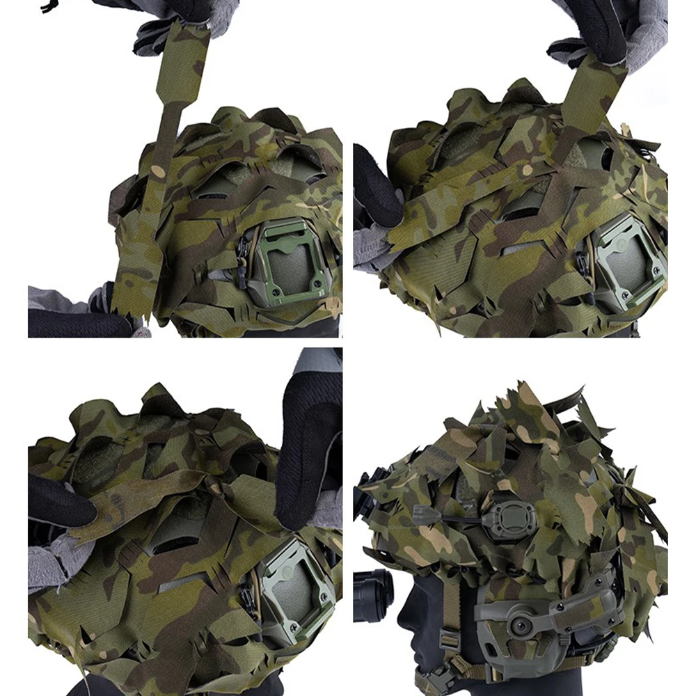 Cubierta de casco táctica camuflaje Airsoft con red ligera y rápida - imagen 5