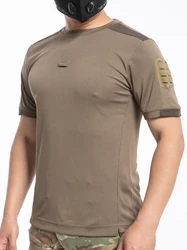 Camiseta táctica de secado rápido transpirable de manga corta