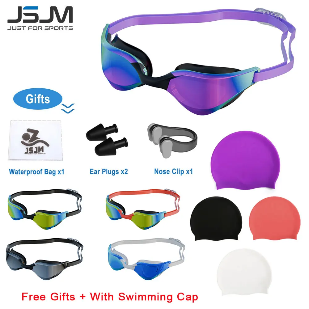 Gafas natación profesionales HD antiniebla adulto silicone