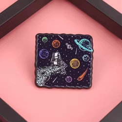 Alfileres esmaltados astronauta y galaxia Espacio – pins anime