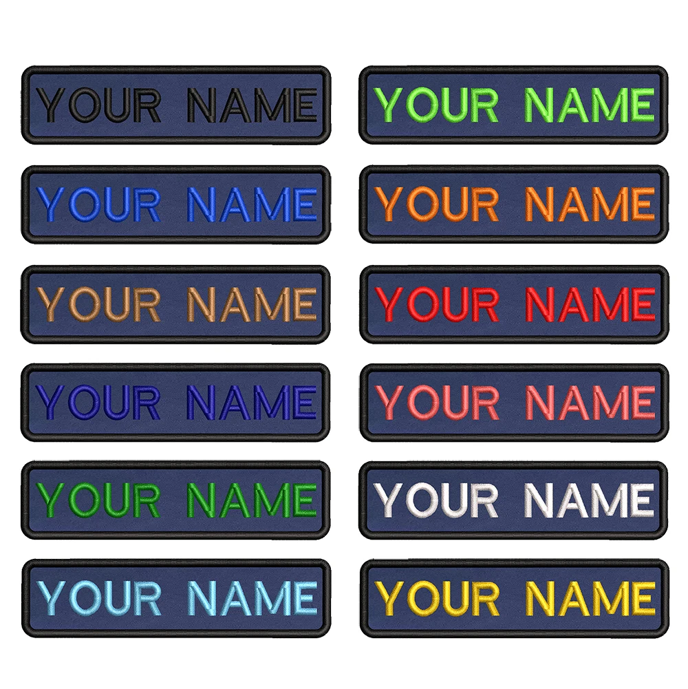 Parche bordado personalizado con nombre - insignia rayas azul marino - imagen 3