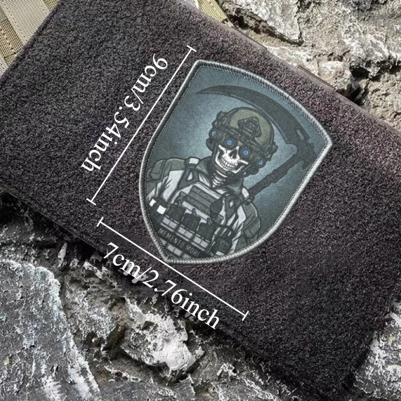 Parche táctico Reaper Memento Mori de moral con velcro - imagen 5