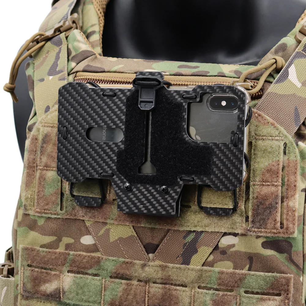 Soporte MOLLE fibra carbono teléfono Airsoft táctico - imagen 3