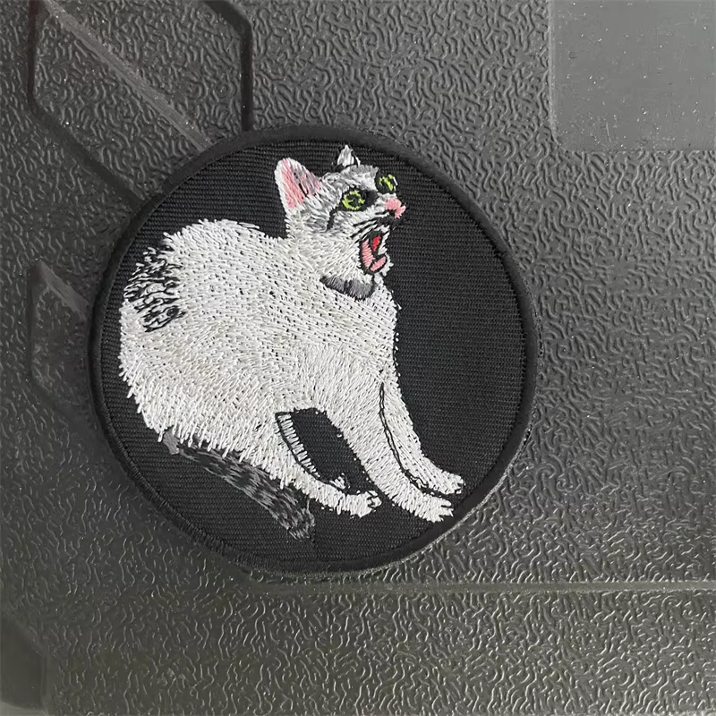 Parche bordado táctico velcro – Gato astronauta y ratón blanco