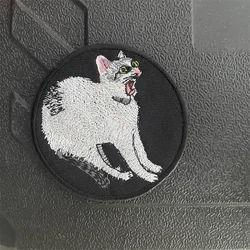 Parche bordado táctico velcro – Gato astronauta y ratón blanco