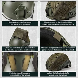 VOTAGOO Cubierta casco Fast táctica M/L-XL – Militar