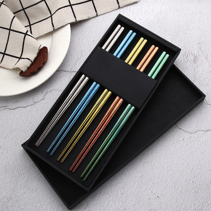 Palillos de titanio antideslizantes para camping y hogar, regalo - imagen 4