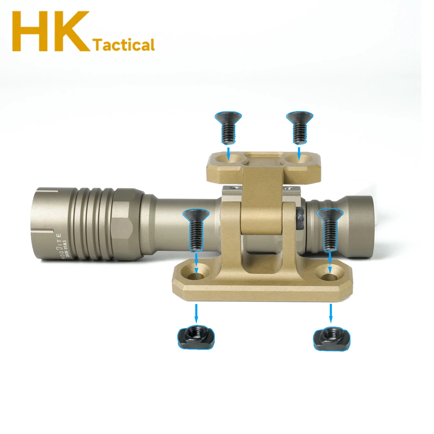 Soporte táctico abatible linterna PLH-V2 riel Picatinny MLOK - imagen 2