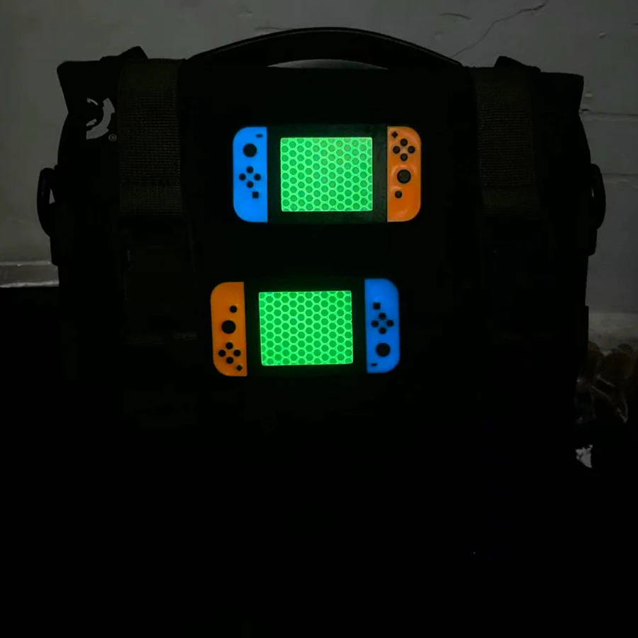 Parche táctico luminoso azul y rojo para mochila, chaleco o ropa