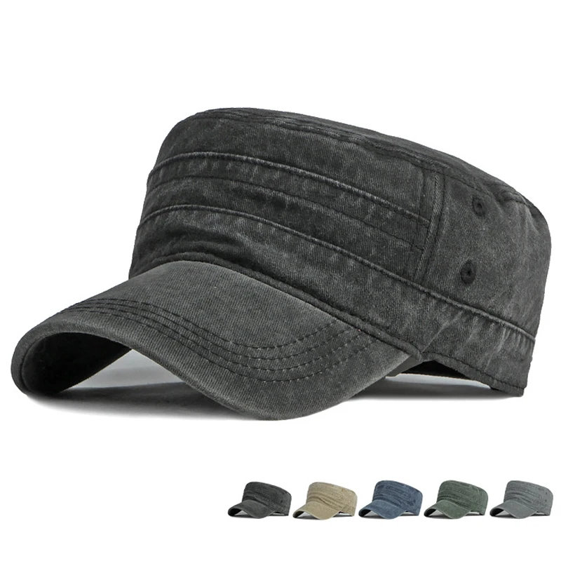 Gorra táctica militar negra con visera curva ajustable exterior