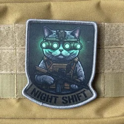 Parche táctico gancho y bucle insignia de gato para airsoft