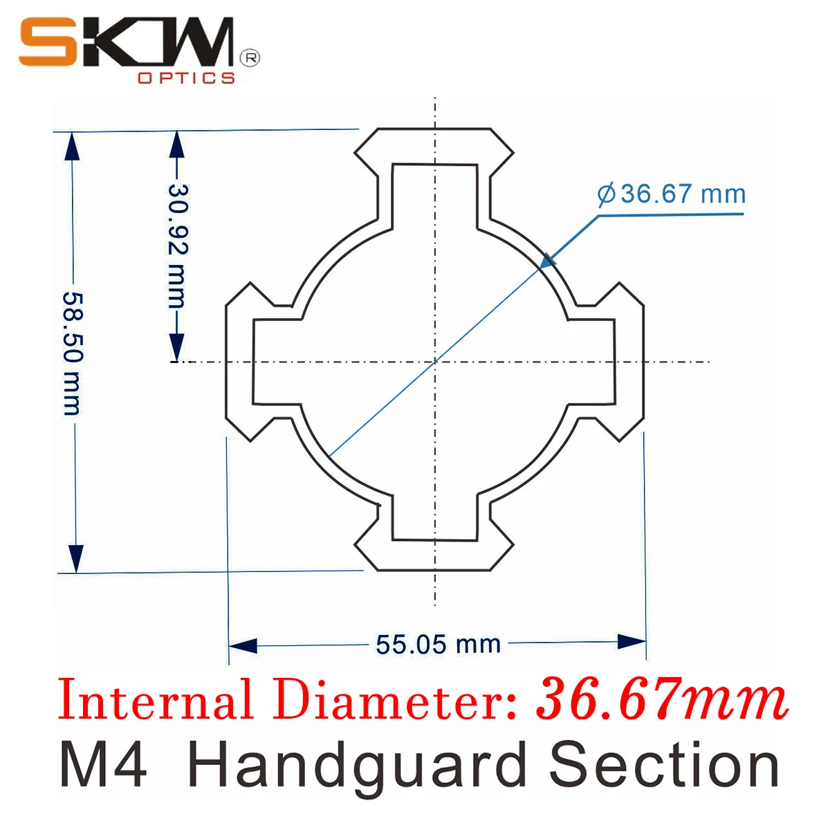 SKWGEAR Guardamanos flotante M4 con riel cuádruple Picatinny - imagen 4