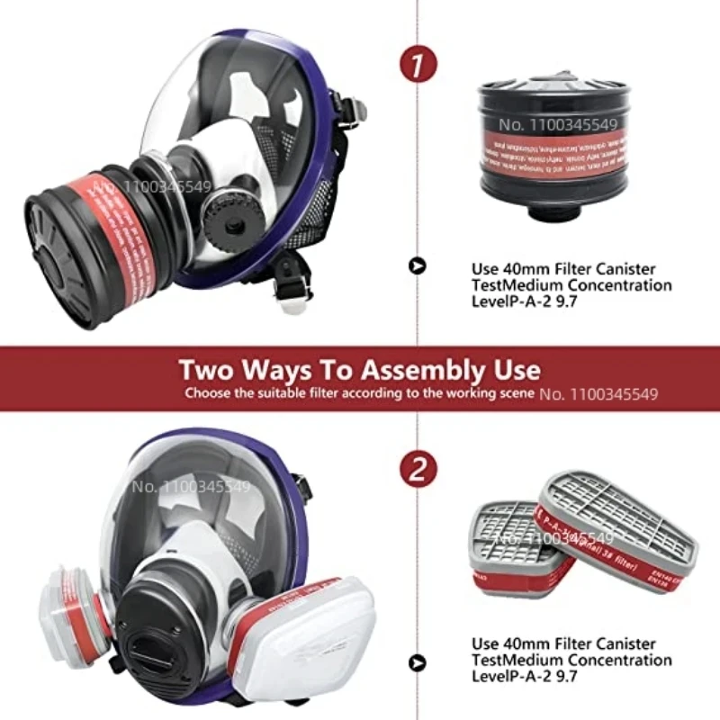 Máscara de gas táctica filtro carbón activado 40mm – Respirador antihumos