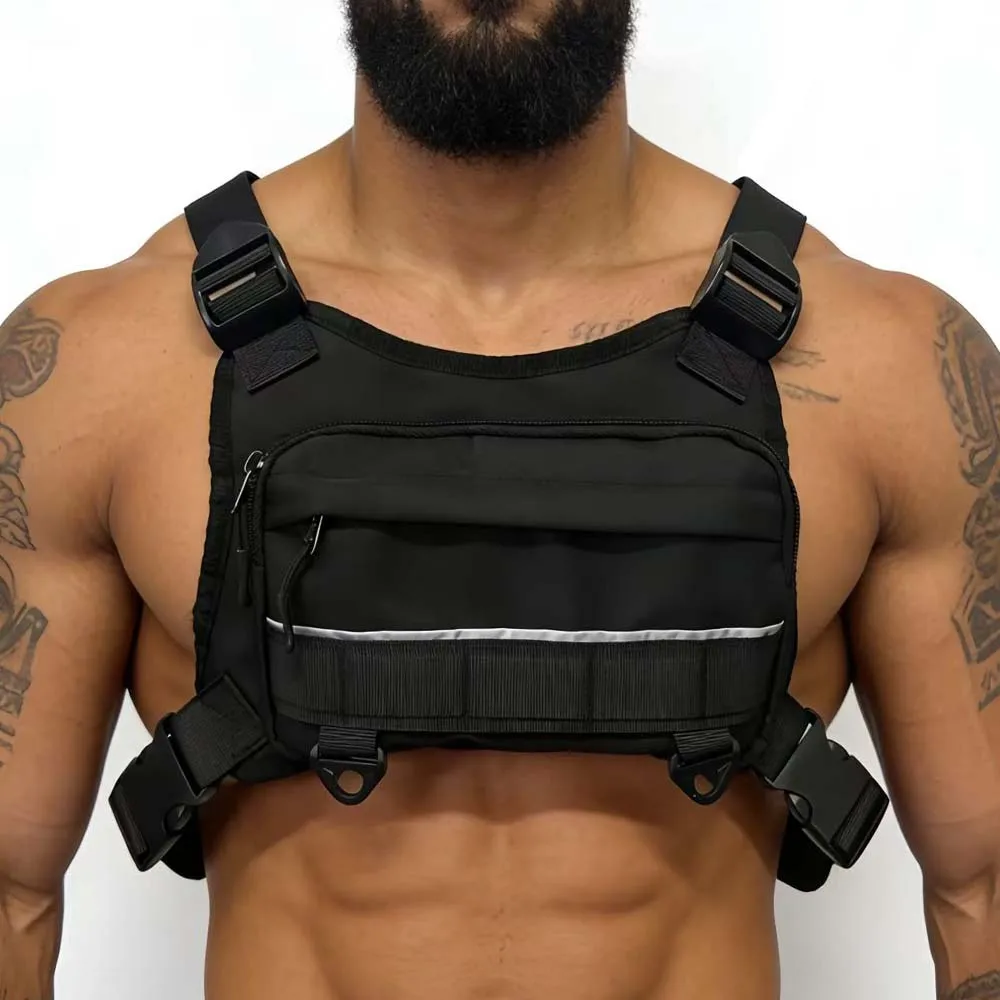 Bolsa de pecho deportiva con cremallera para carrera y senderismo
