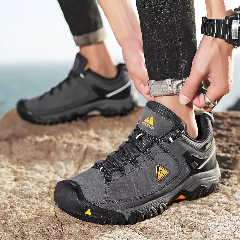 HIKEUP Zapatos Senderismo Hombre Cuero Duradero Suela Goma - imagen 2