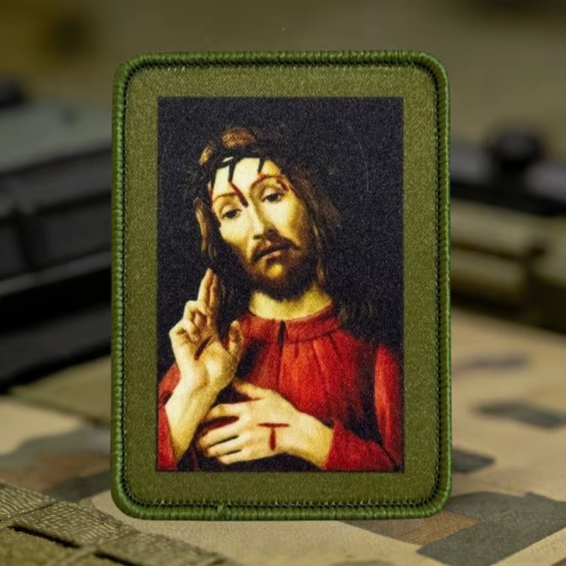 Parche táctico con velcro de gancho y bucle Jesucristo para chaleco - imagen 2