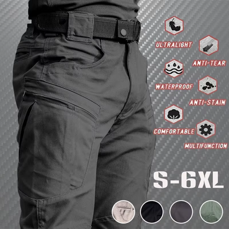 Pantalones cargo tácticos impermeable camuflaje militar multibolsillo - imagen 2