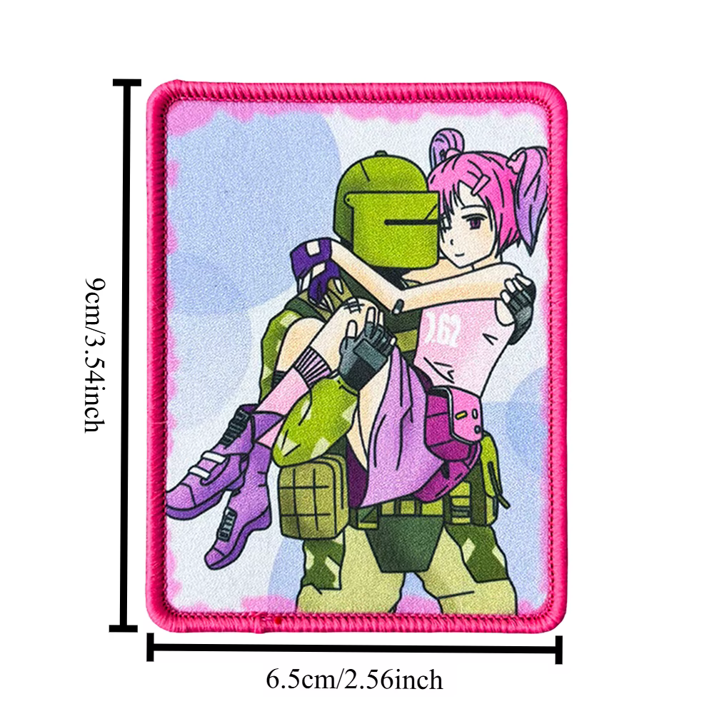 Parche táctico velcro estilo anime chica soldado de moral para mochila - imagen 4