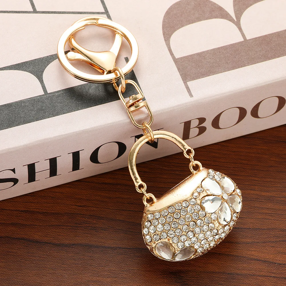 Llavero de bolso tipo mini bolso con cristales brillantes para mujer - imagen 3