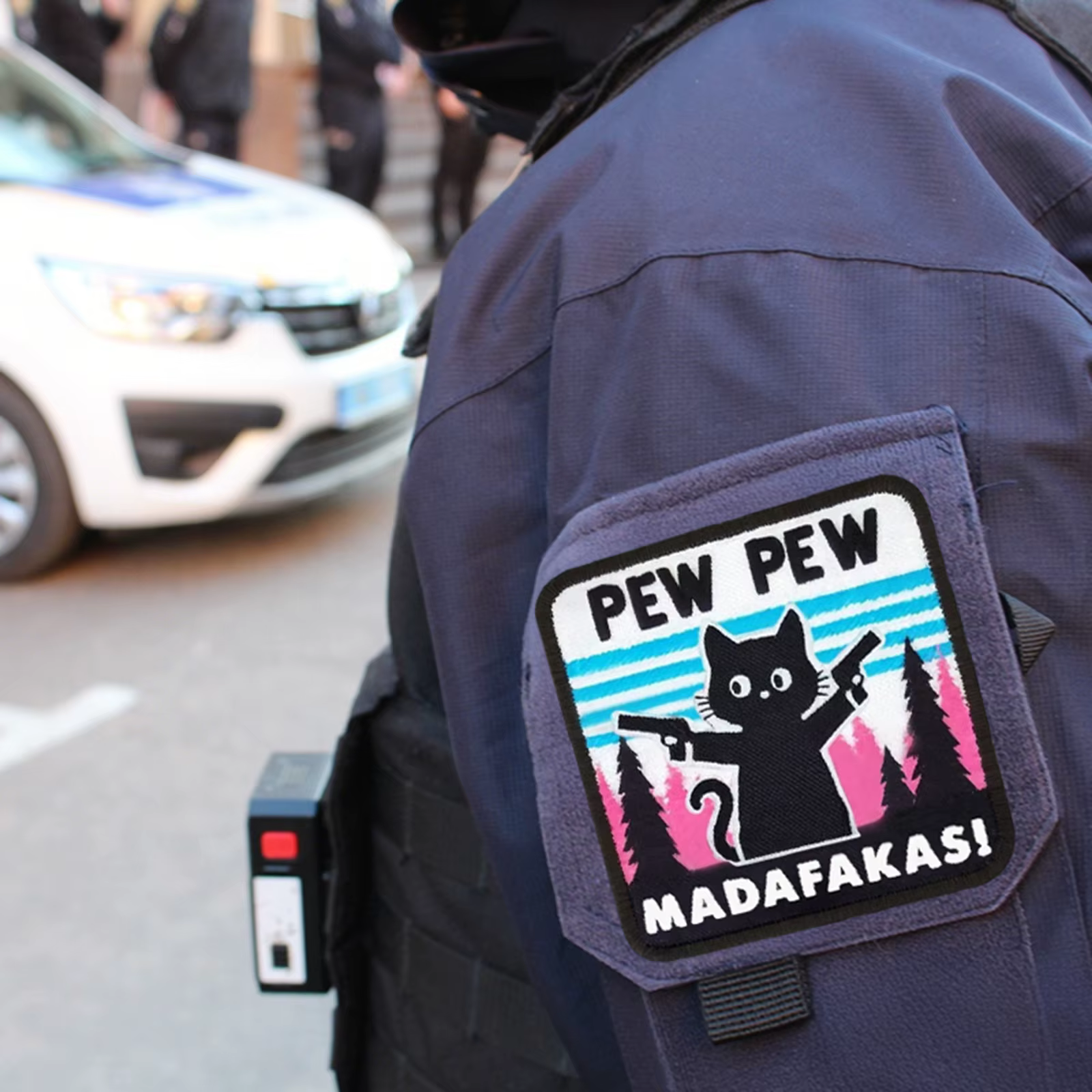 Parche táctico velcro gato pew pew madafas - para mochila o chaleco MOLLE - imagen 5