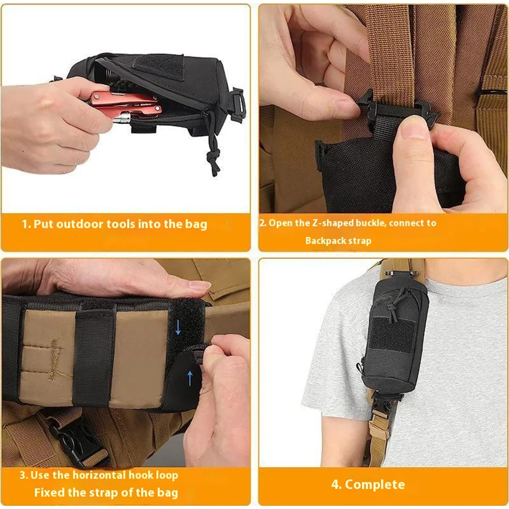 Mochila táctica MOLLE EDC compacta con correa de hombro multifunción - imagen 3