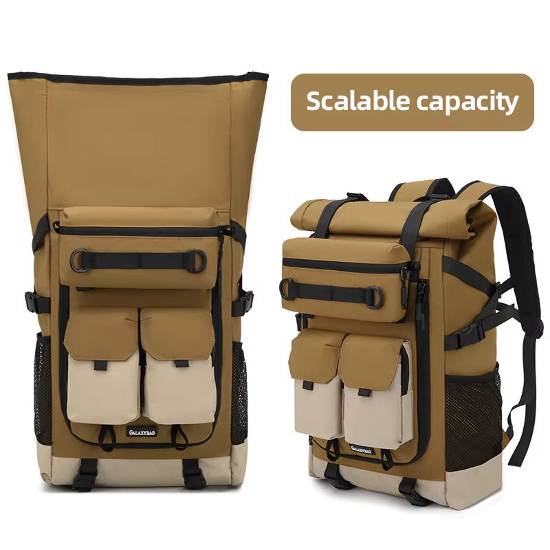 Mochila táctica acampada montaña – Bolsa enrollable multibolsillos - imagen 4