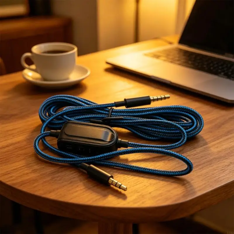 Cable de auriculares jack de audio trenzado con conectores dorados - imagen 3