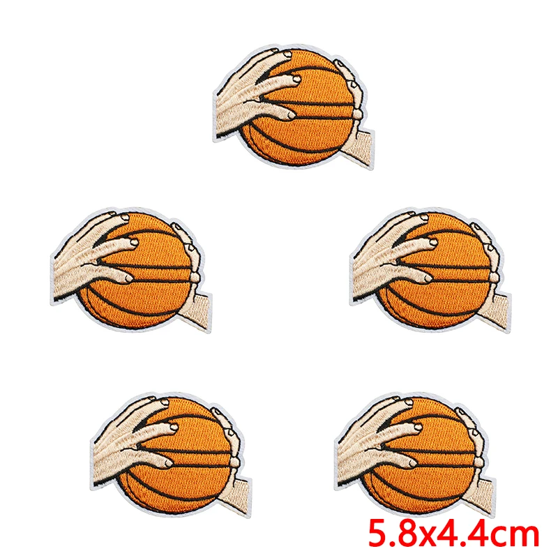 Parche bordado chenilla baloncesto para coser en camiseta - imagen 3