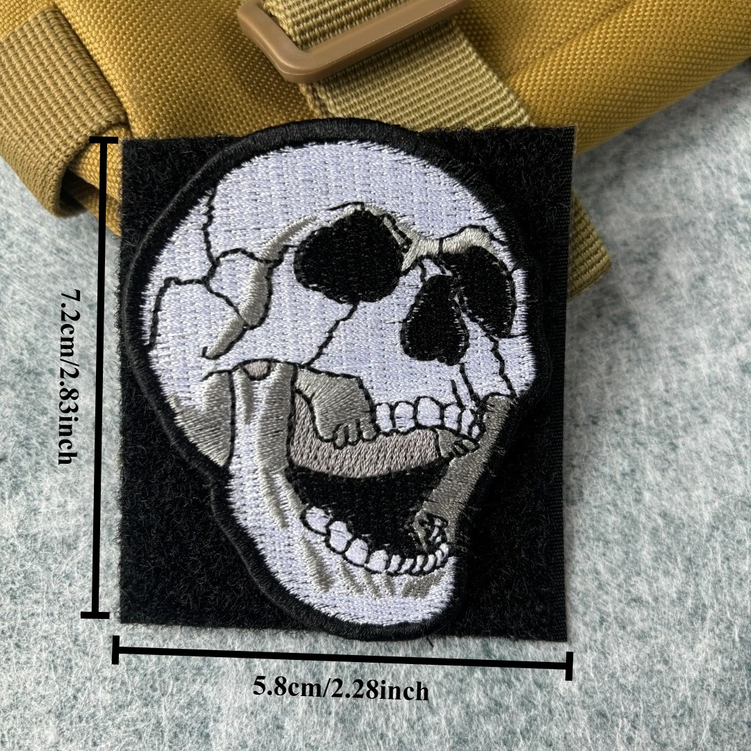 Parche bordado calavera militar – Velcro MOLLE compatible - imagen 3