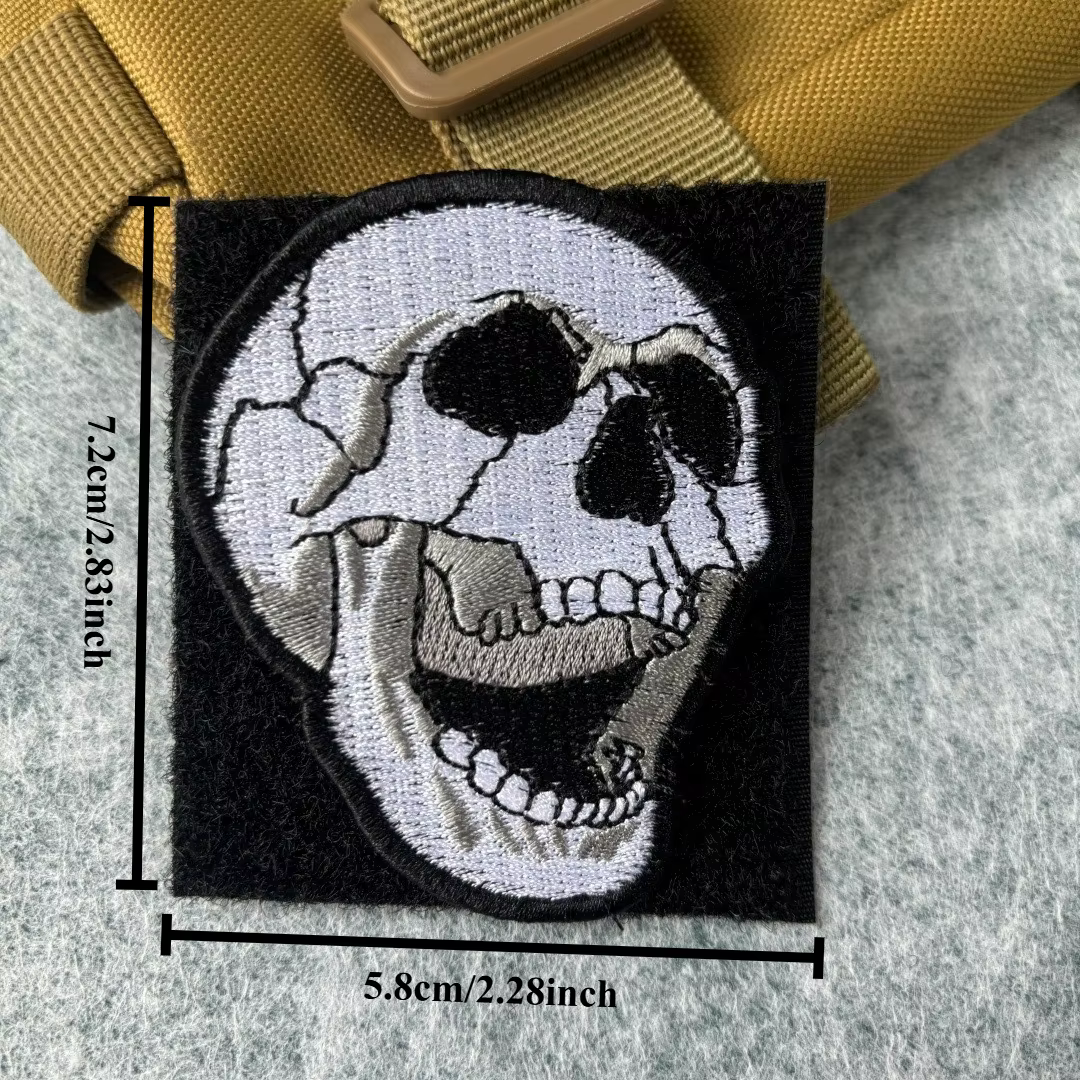 Parche bordado calavera militar – Velcro MOLLE compatible - imagen 3