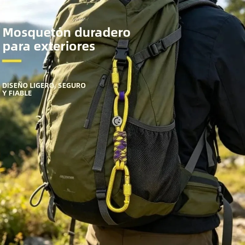 Paracord trenzado con mosquetón en D y gancho rápido para botella - imagen 4