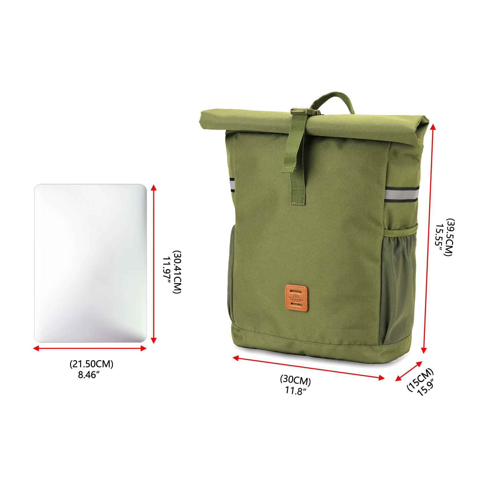 Tourbon Alforja Individual Impermeable Verde para Bicicleta - imagen 4