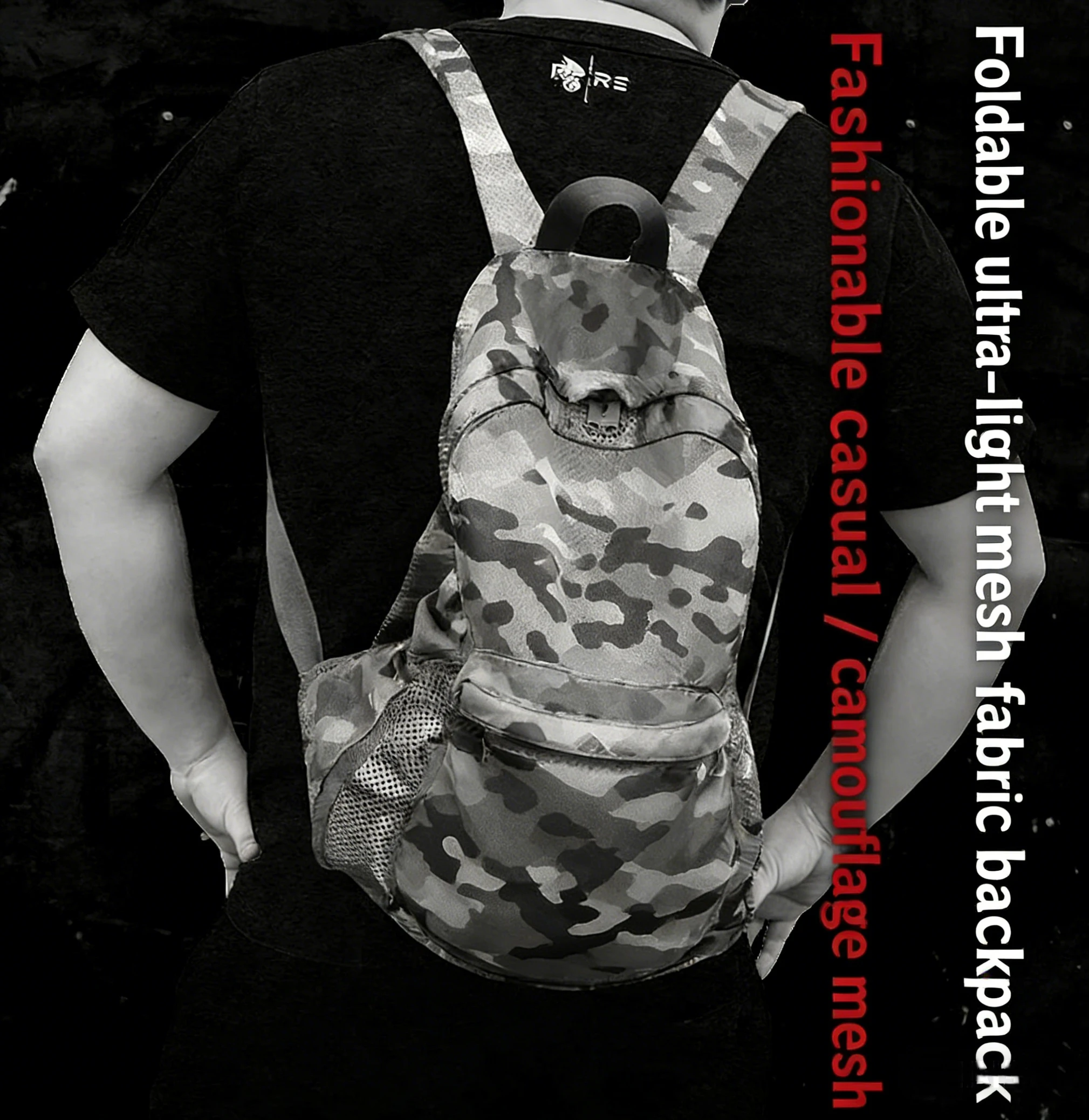 Mochila táctica de malla transpirable plegable ligera para viajes - imagen 5