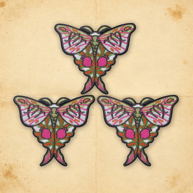 Parche termoadhesivo bordado mariposa psicodélica gótica para mochila - imagen 5