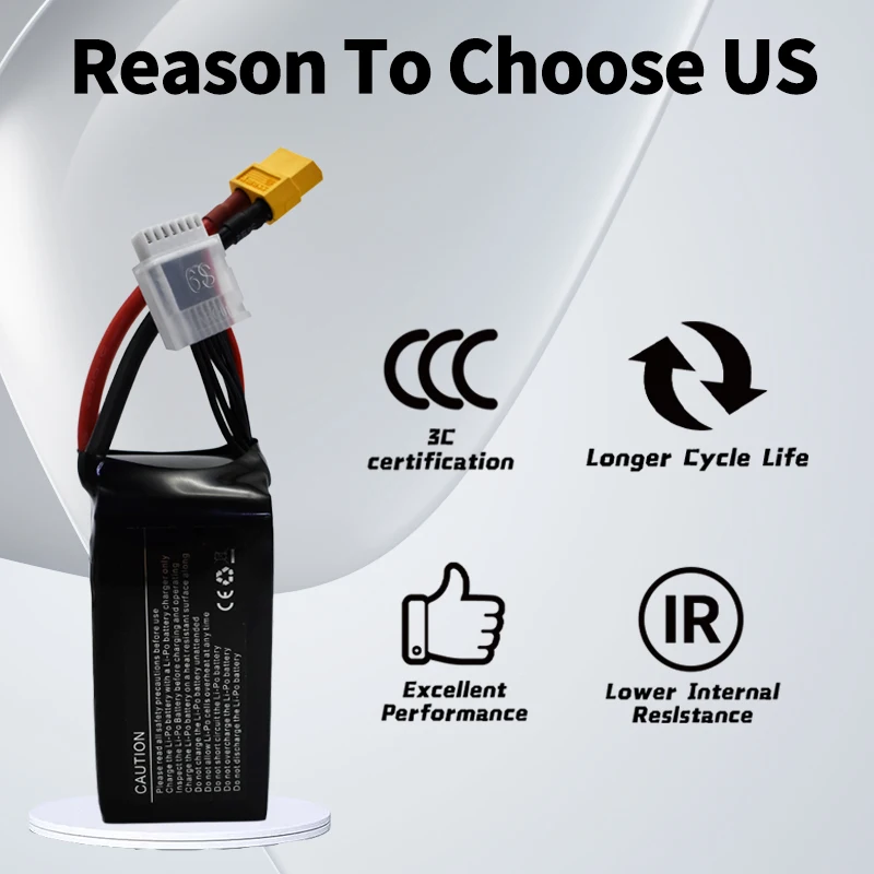 Batería LiPo TERFPV 6S 22.2V 1750mAh 150C con XT60 para Drones FPV