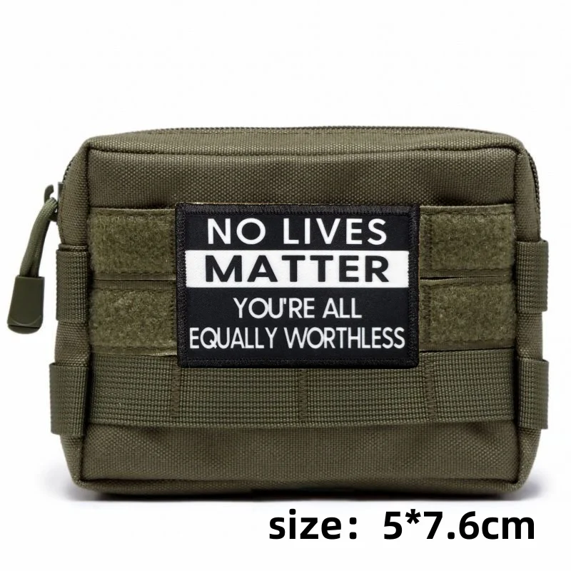 Parche moral velcro letras blanco negro – Táctico para chaleco o mochila - imagen 2