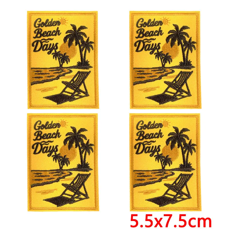 Parche termoadhesivo camping palmera, tienda y oso para mochila - imagen 5