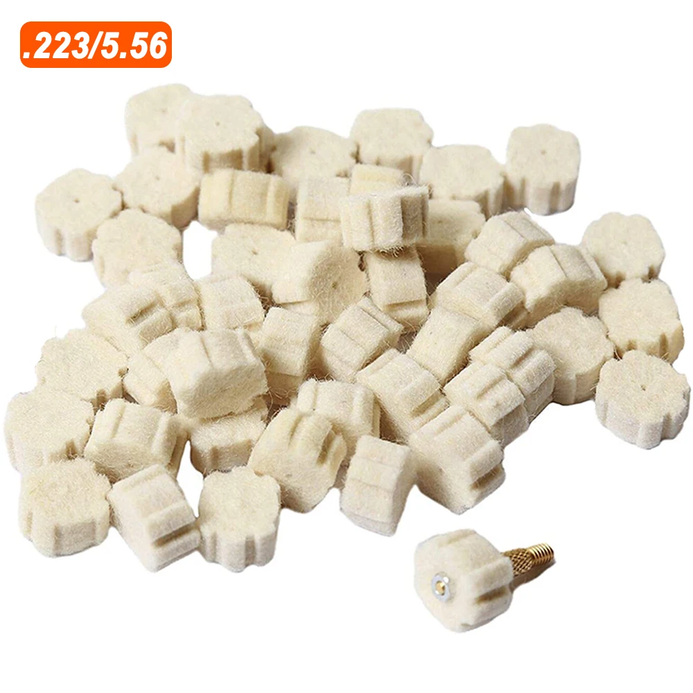 Almohadillas de fieltro de lana para limpieza de cámara .223/5.56