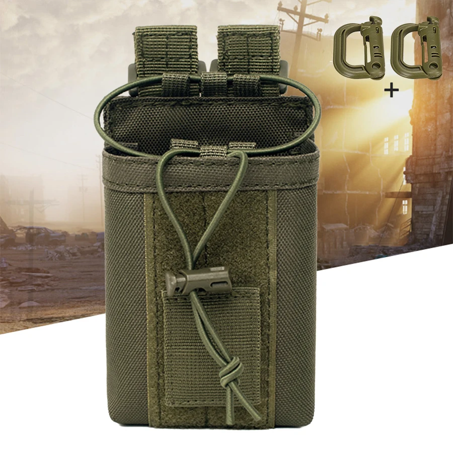 Funda walkie talkie MOLLE de nailon resistente con cordón ajustable - imagen 5