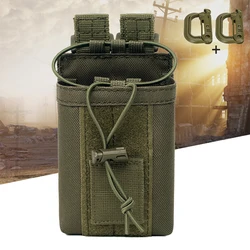 Funda walkie talkie MOLLE de nailon resistente con cordón ajustable