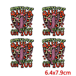 Parches bordados western cowgirl rodeo: cactus y sombrero cowboy