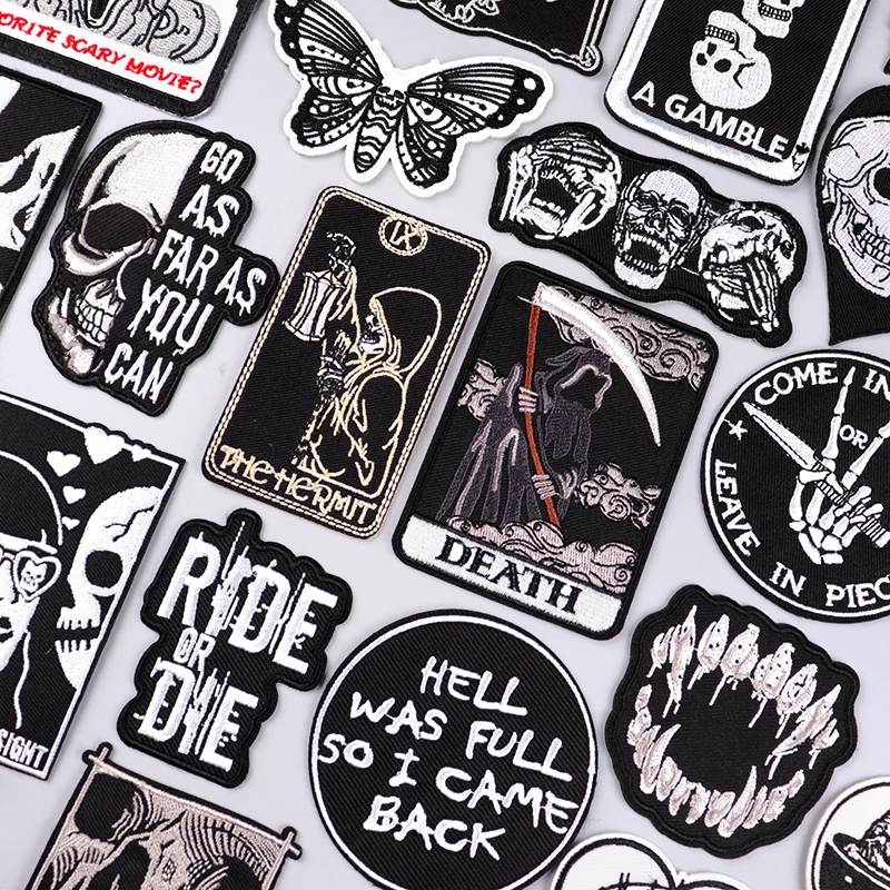 The Death parche bordado calavera para ropa y mochila – Apliques - imagen 3