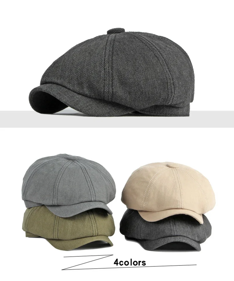 Gorra octogonal de ocho hojas en algodón para primavera y otoño