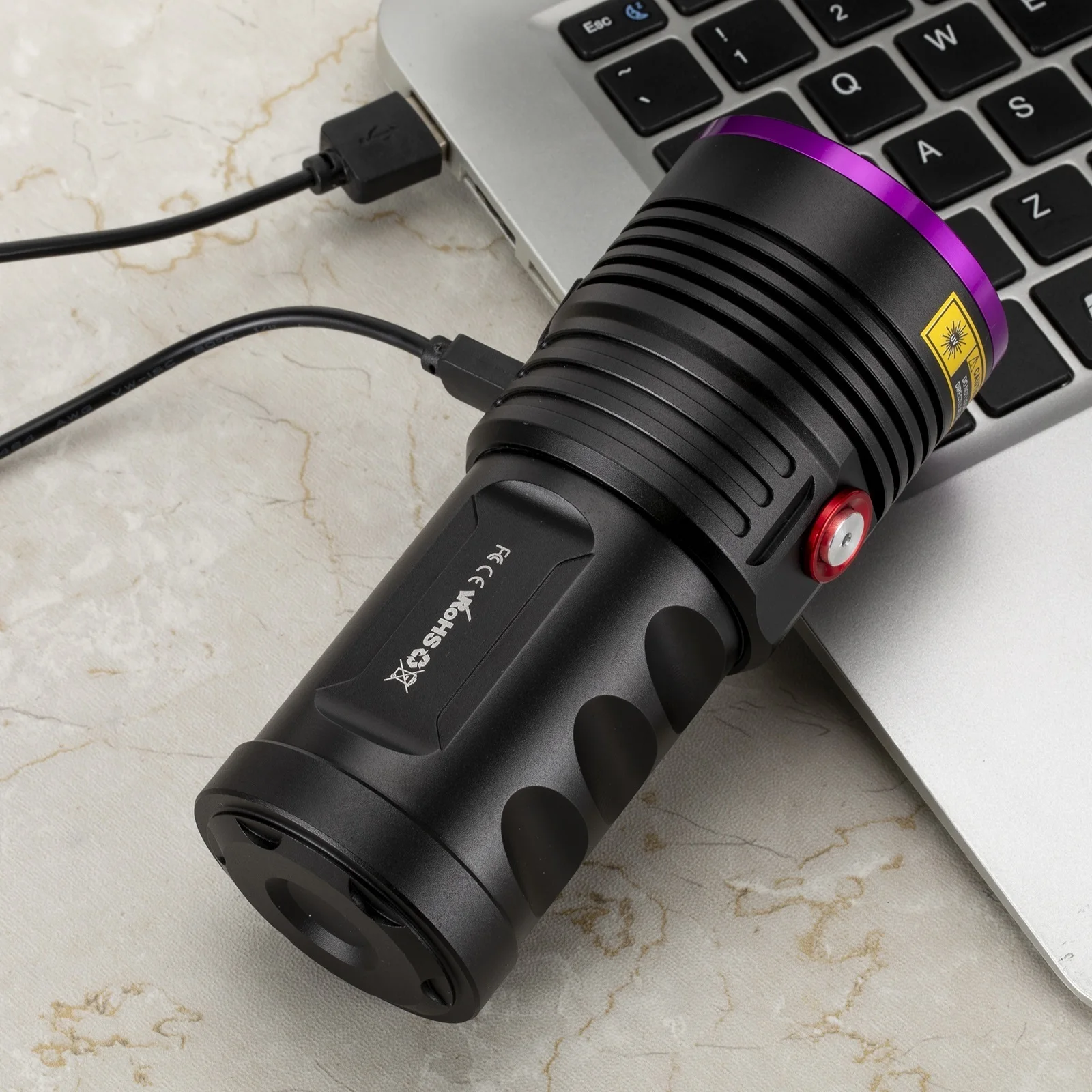 Linterna UV táctica recargable USB detector escorpión luz negra curado - imagen 4