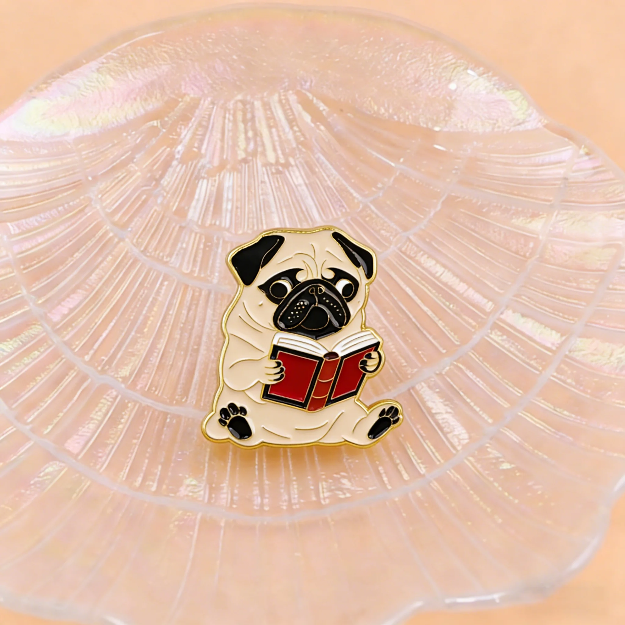 Pin de esmalte perro lindo de metal para mochila y ropa - imagen 3